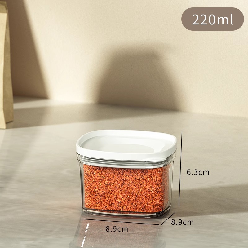 Latas selladas, granos integrales, almacenamiento de cocina, productos secos de grado alimenticio, cajas de plástico transparente, bocadillos, latas de almacenamiento de té