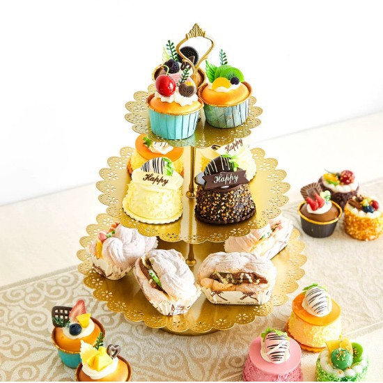 Creativo estilo europeo oro hueco estante de pastel de boda props mesa de postres decoración de postres tienda de postres refrigerio combinación de estante de pastel