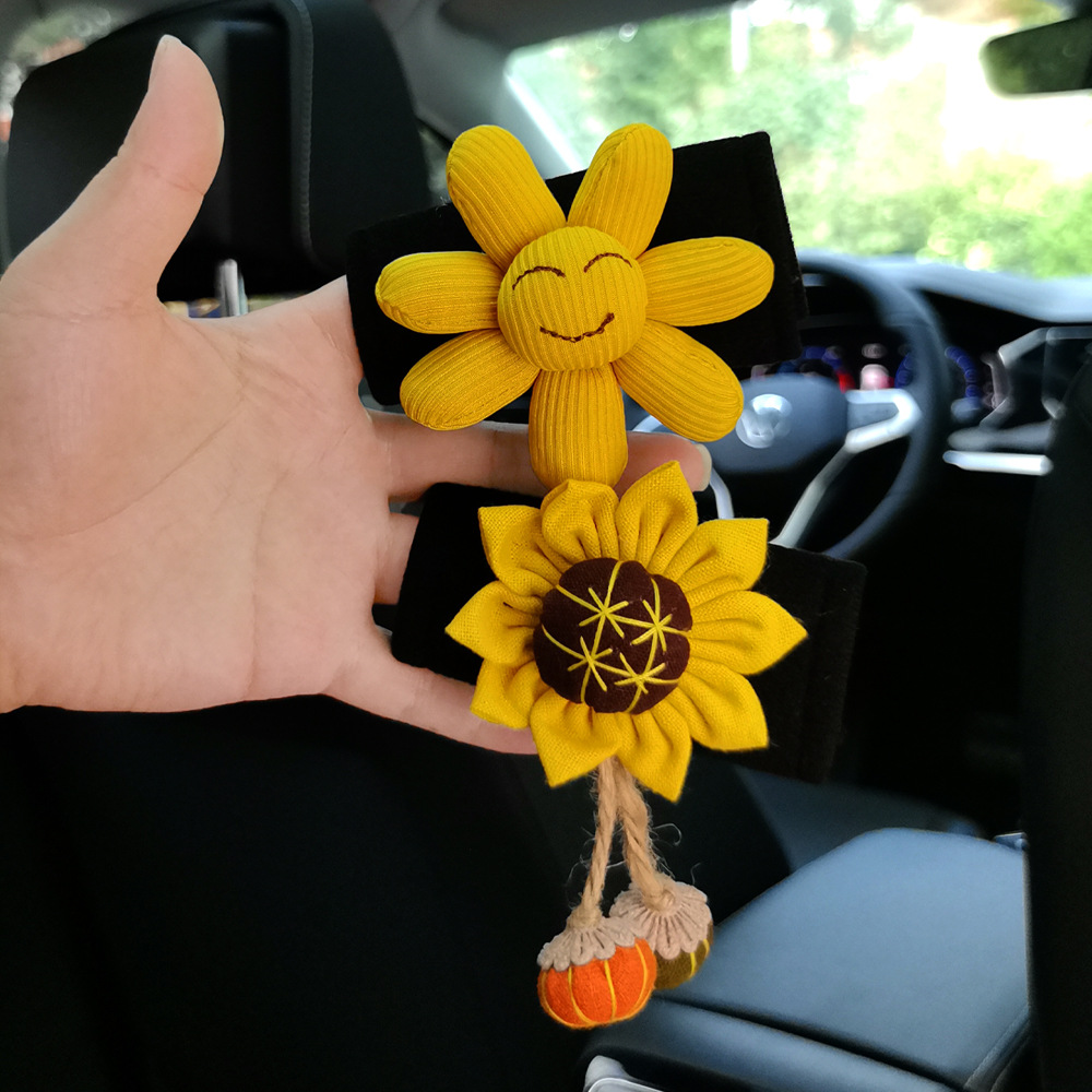 2025 Creative Sunflower Car Handle Car Universal Car Door Handle Protective Cover Roof Handle Cover