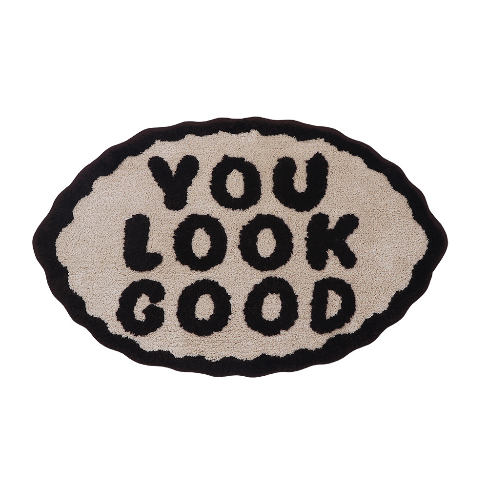 Inglés jacquard letras absorbente alfombra del piso casa puerta Mat hogar flocado piso Mat baño absorbente antideslizante alfombra de baño