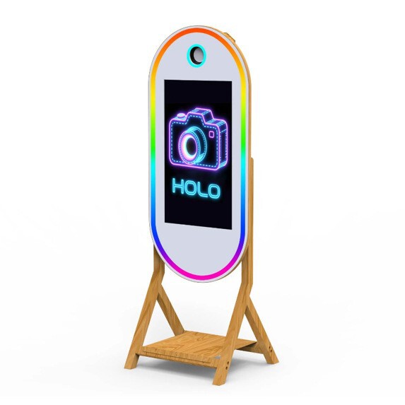 21.5inch Oval Solid Wood Magic Mirror Photo Booth, Multifunctional, Suitable for Parties and Business Collaboration Photography 21.5inch Oval Solid Wood Magic Mirror Photo Booth, Multifunctional, Suitable for Parties and Business Collaboration Photography