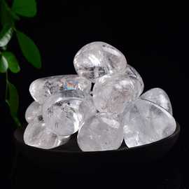 天然白水晶大颗粒 扩香石 碎石白水晶随形原石 装饰摆件现货批发