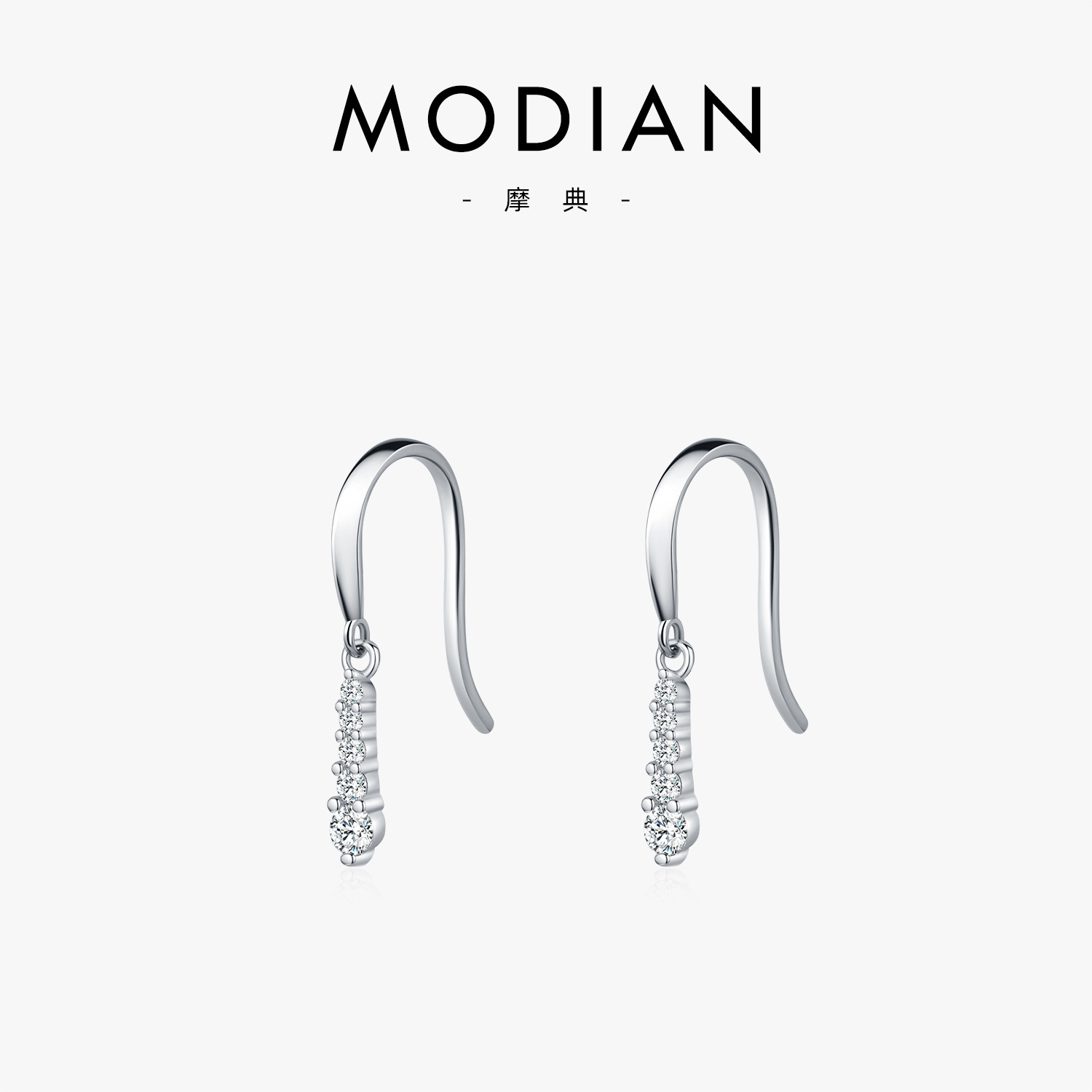 MODIAN MODIAN D Color Mosan Diamond s925 Silver Smart Elegant Water Drop Rai Diamond Ear Hook Gentle Fashion Earrings Women