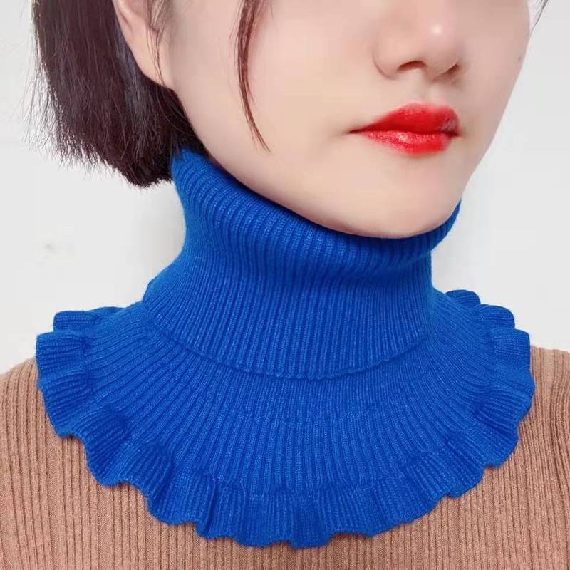 秋冬针织女生假衣领高领围脖护颈脖套韩版百搭秋冬防风寒针织保暖|undefined