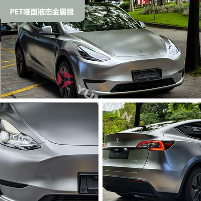 Pet Liquid Metal Color Changing Film Pvc Color Changing Film Full Car Film Car Film Factory Direct Supply Cross-Border Wholesale Stickers (Auto Color Change Film) - pet-matte-liquid-metallic-silver-15216m