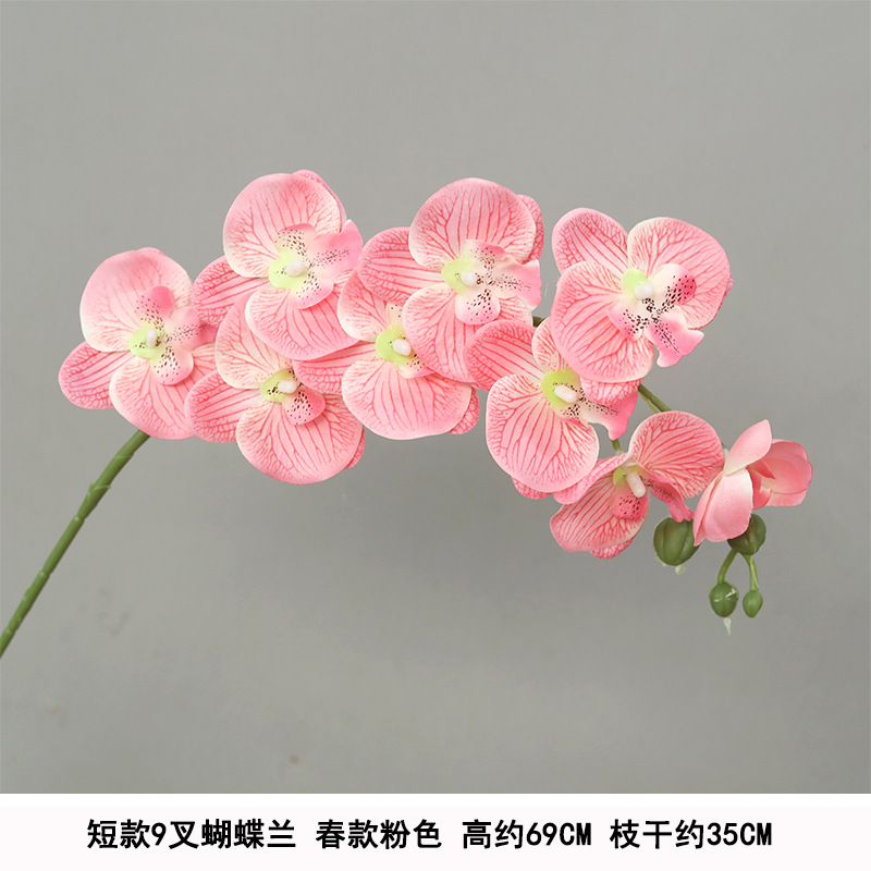 Short 9-head phalaenopsis pink silk