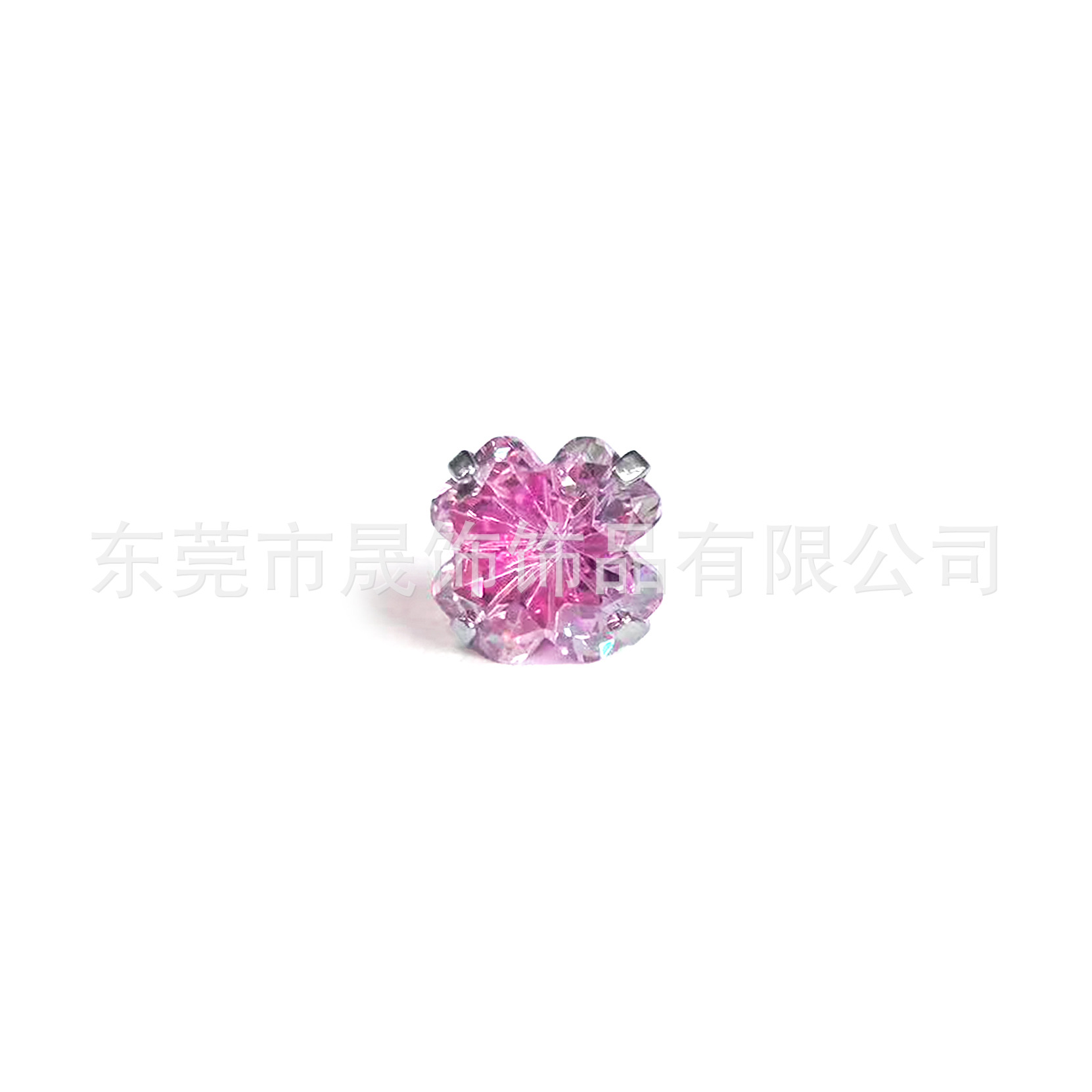 F136 Titanium Alloy 四叶草 Cubic Zirconia Ear Stud 渐变幸运草 Helix Cartilage Stud G23 Titanium Internal Thread Piercing Jewelry