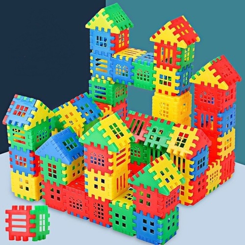 Ready-to-ship educational assembly toy, children's three-dimensional house building blocks, large-piece building blocks, free assembly wholesale
