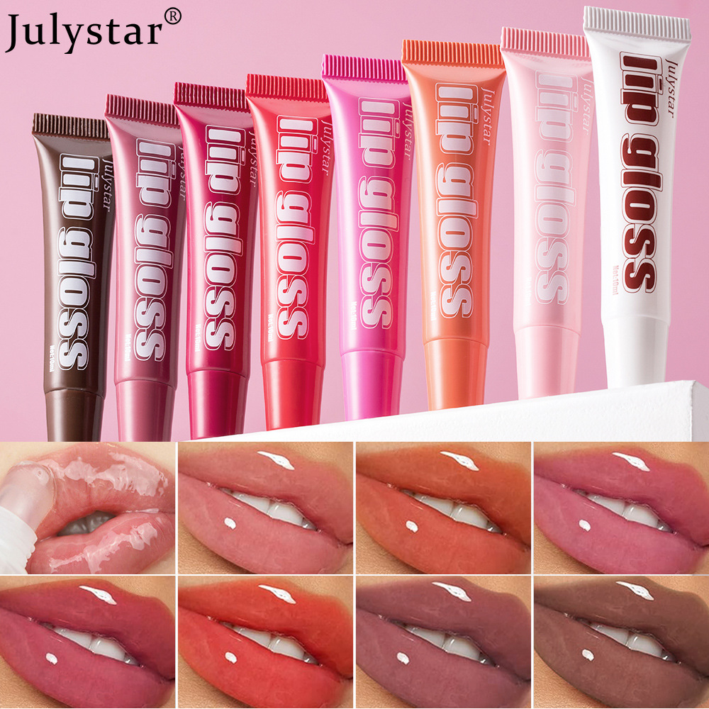 Julystar's best-selling Lip Moisturizing Fruit-flavored Lip Gloss 4-tube Set, Lip Gloss Moisturizing and Hydrating Lip Oil Makeup undefined