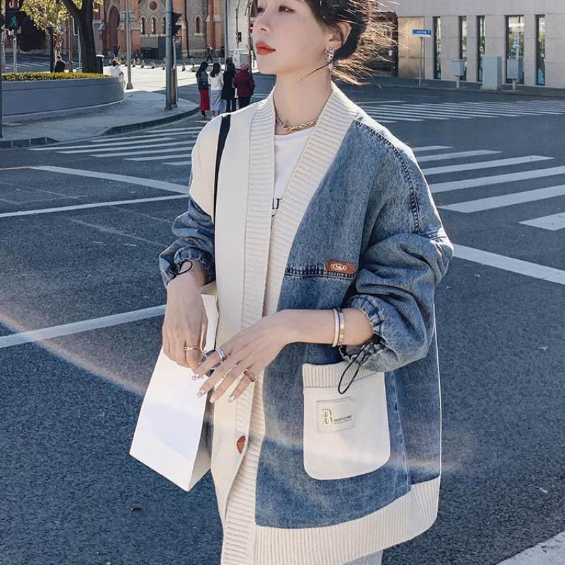 香港の味の流行のデニムのショートコートの女性2025春秋の新型の韓国系の高級なデザイン感の小さい大衆の野球の服の上着|undefined
