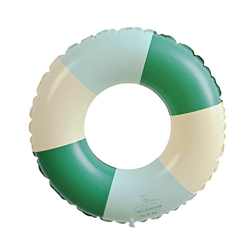 Flotador de Natación para Niños, Diseño Retro Danés a Cuadros, Color Verde Oliva, Inflable, con Soporte para Axilas