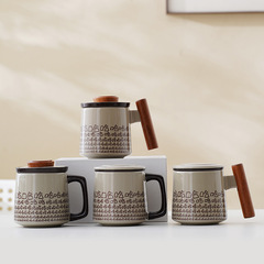 Haha Ceramic Cups Mugs Panda Tea Separating Cups Personal Use Couple Water Cups Office Tea Brewing Cups