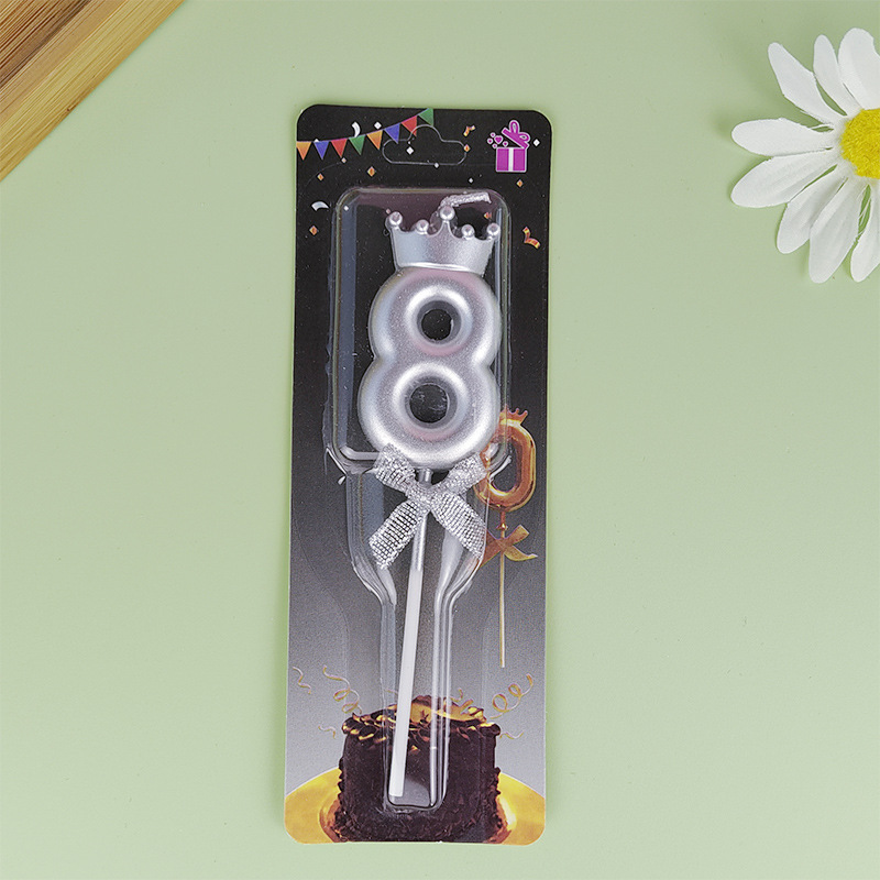 Velas digitales de corona de oro, velas de pastel de fiesta de corona de color, velas de cumpleaños para niños, adultos, en stock al por mayor