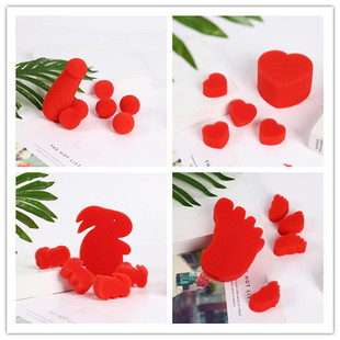 Cross-Border Magic Sponge Brother Sponge Heart One Big Four Bunny Sponge Foot One Square Two Round Balls
