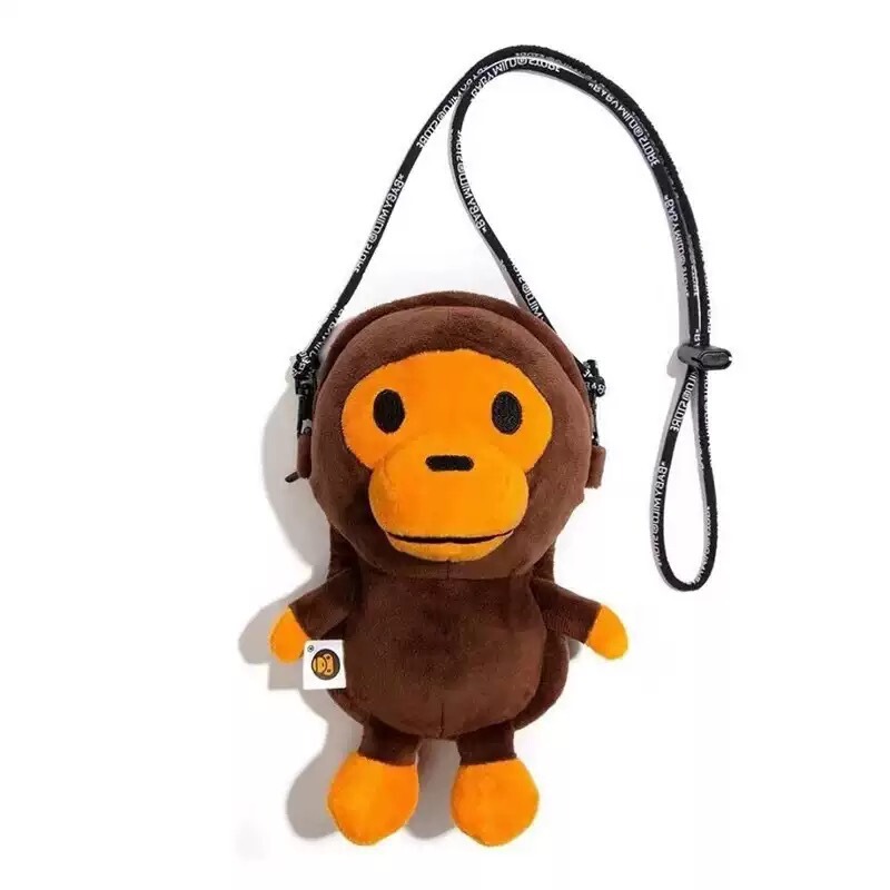 潮牌BABY MILO MOBILE PHONE BAG猴子儿童斜跨包包手机迷你单肩包|undefined