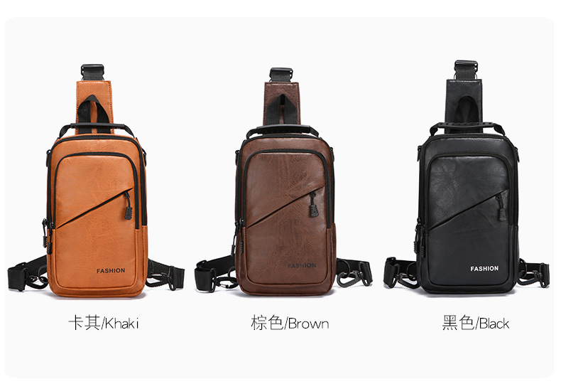 Foreign trade casual men's chest bag, password lock anti-theft motorcycle crossbody bag, outdoor simple commuting large capacity single-shoulder bag Item Picture