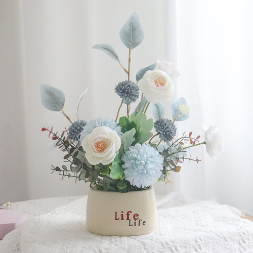 life ceramic basin one piece drop-shipping small flower fake flower pot plant simulation flower live broadcast room decoration decoration