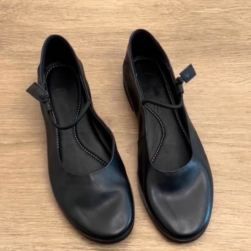 양가죽 버전 ~ 여성용 정품 가죽 슈퍼 소프트 펌프스 2025 새로운 다용도 통근 플랫 메리 제인 슈즈