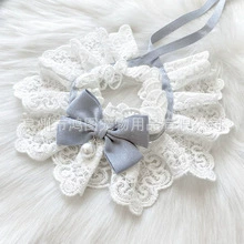 Домашние животные шарф кошачий нагрудник сетчатый лук милый собачий орнамент кружевной ошейник нагрудник