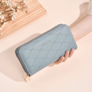 Cross-border Wholesale Explosions 2025 Women's Long Wallet Double Zipper Wallet Large Capacity Card Holder High-end Clutch Bag