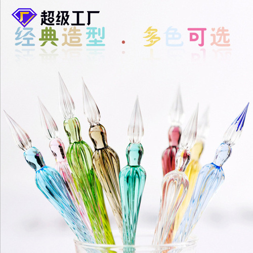 Creative Gift Glass Signature Pen Glass Pen for Friends Birthday Gift Creative Unique Product Night Market Wholesale