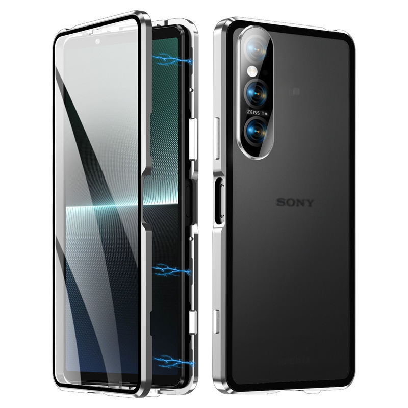 For Sony Xperia1 VI generation metal frame mobile phone case double-sided HD glass X10 VI magnetic king For Sony Xperia1 VI generation metal frame mobile phone case double-sided HD glass X10 VI magnetic king