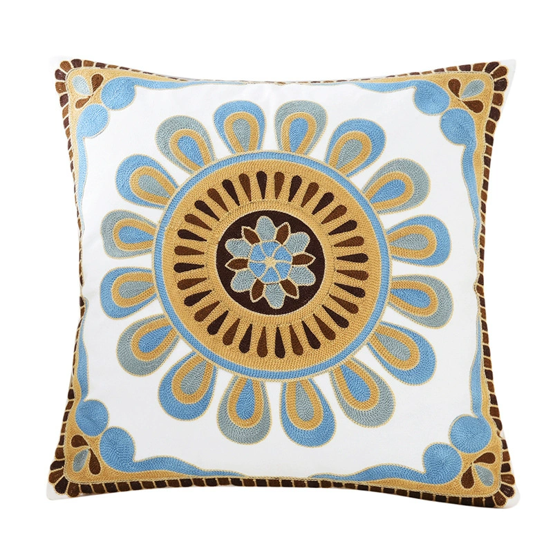 Towel, cloth for bed, tape, sofa, pillow, flowered, with embroidery