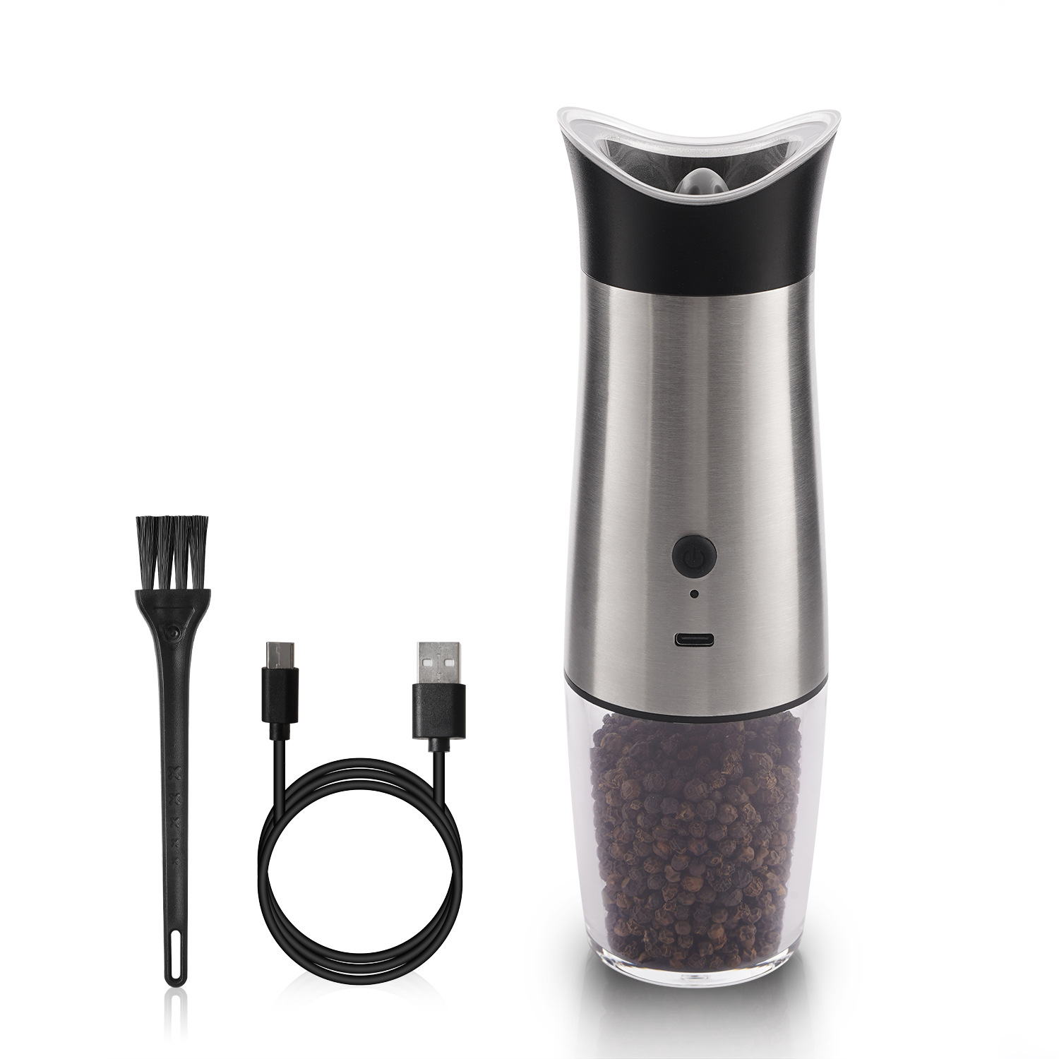 Molino de pimienta eléctrica molino de sal marina de pimienta doméstica base USB doble carga combinación de fábrica de origen