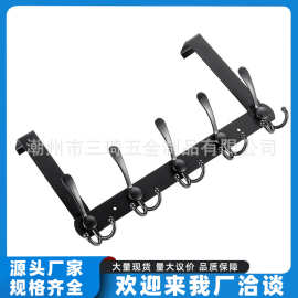 哇噢定制可拆免打孔不锈钢静音门后挂衣钩门背式黑色门后衣帽挂钩