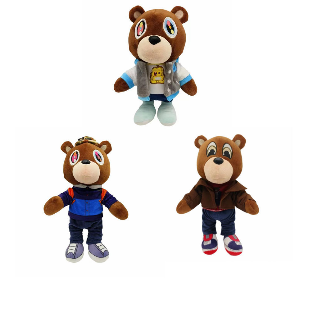 跨境新品Kanye teddy bear 侃爷同款泰迪熊毛绒玩具公仔玩偶礼物