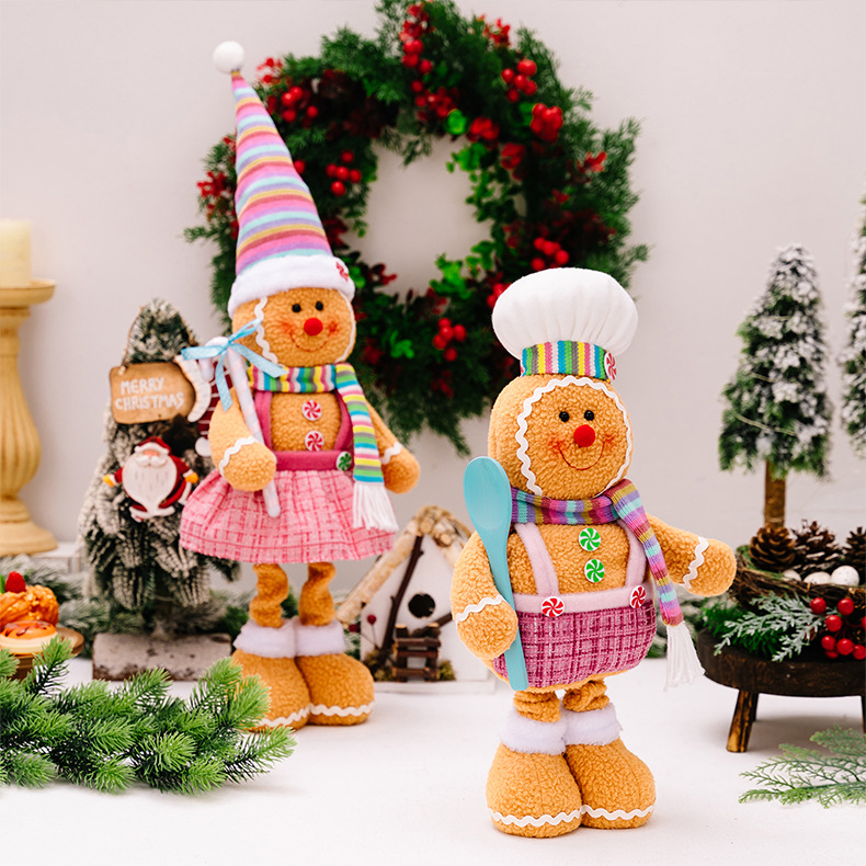 1258g Weight Ornaments Home Textiles & Decor Type Doll Event & Party Supplies 1 Piece Quantity Party, Festival Occasion Polyester Material Christmas Festival Gingerbread Pattern Cute Style Christmas Cute Gingerbread Polyester Party Festival Doll 9