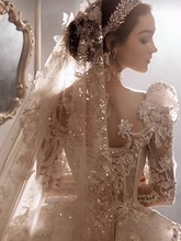 【巴塞羅那公主】2024新款新娘婚紗嫁衣重工歐式宮廷公主大拖尾女