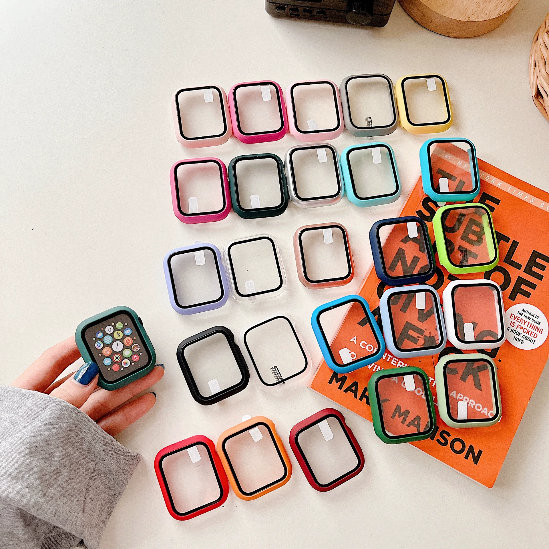 Подходит для Apple Watch, пластиковый защитный чехол для ПК, стеклянный встроенный защитный чехол, представительский чехол iwatchUltraS10