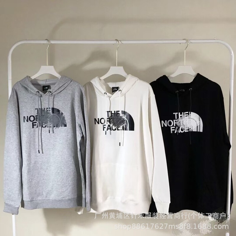 The North Face Trendy Brand Hooded Sweatshirt Autumn and Winter New Style for Men and Women, Heavyweight Classic High Version Loose Sweatshirt for Couples