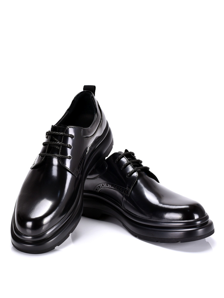 ShoeVault Brogue Carved Herren-Derby-Schuhe aus Rindsleder, formelle Schuhe mit dicker Sohle, höhenverstellbar, Leder, Hochzeitsschuhe_voghion.com