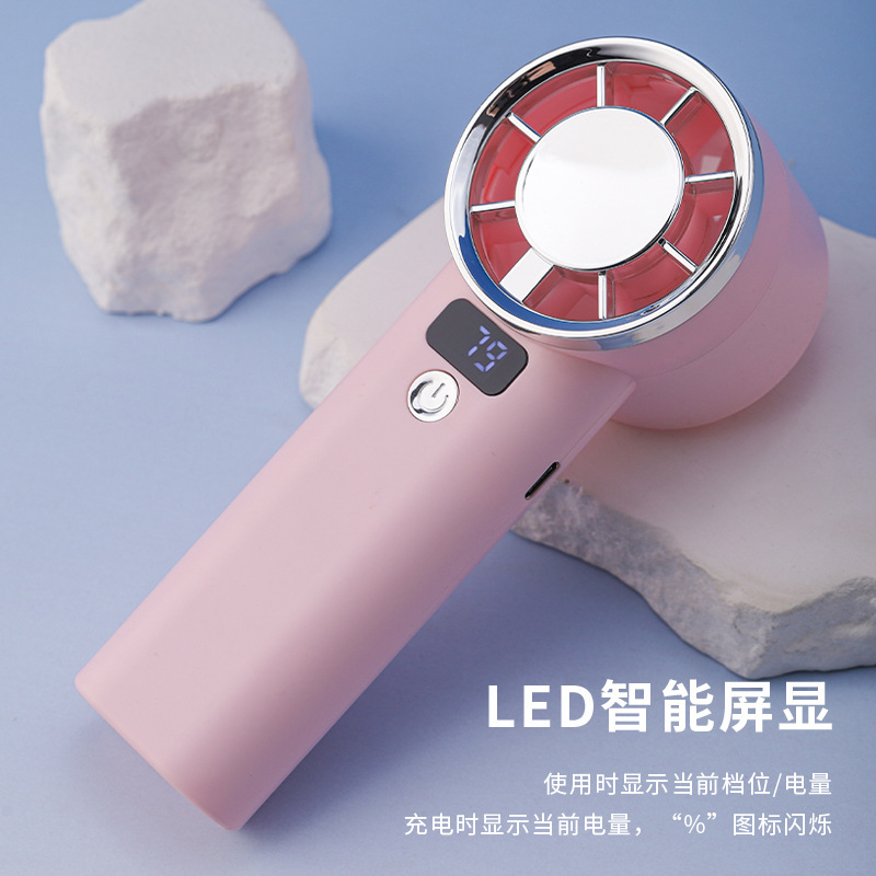 25 新しい 5 速ブラシレス高速デジタルディスプレイハンドヘルド小型ファン強力な充電キャンプミニ暴力ファンクロスボーダー|undefined