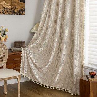 Jacquard transparent curtain simple American-style window screen bedroom living room bay window balcony Amazon factory wholesale