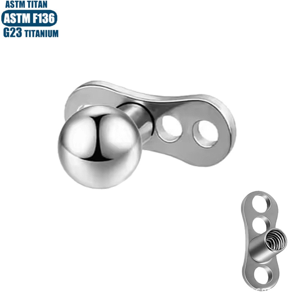 Pointed labret stud close-up product detail