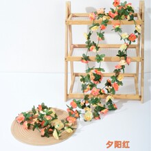 批发仿真玫瑰花条绢花婚庆装饰花苞花藤假花藤蔓干花仿真花跨境