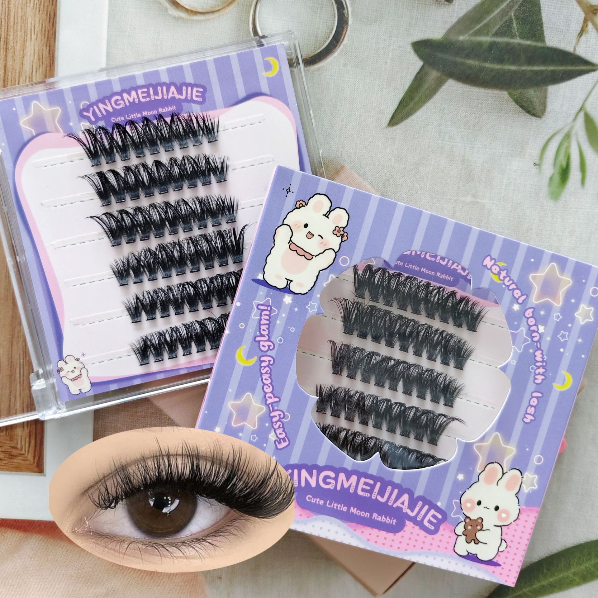 Parillas falsas transfronterizas sin pegamento, pestañas falsas de maquillaje, estilo cómico, pestañas falsas sin pegamento, pestañas falsas sin pegamento