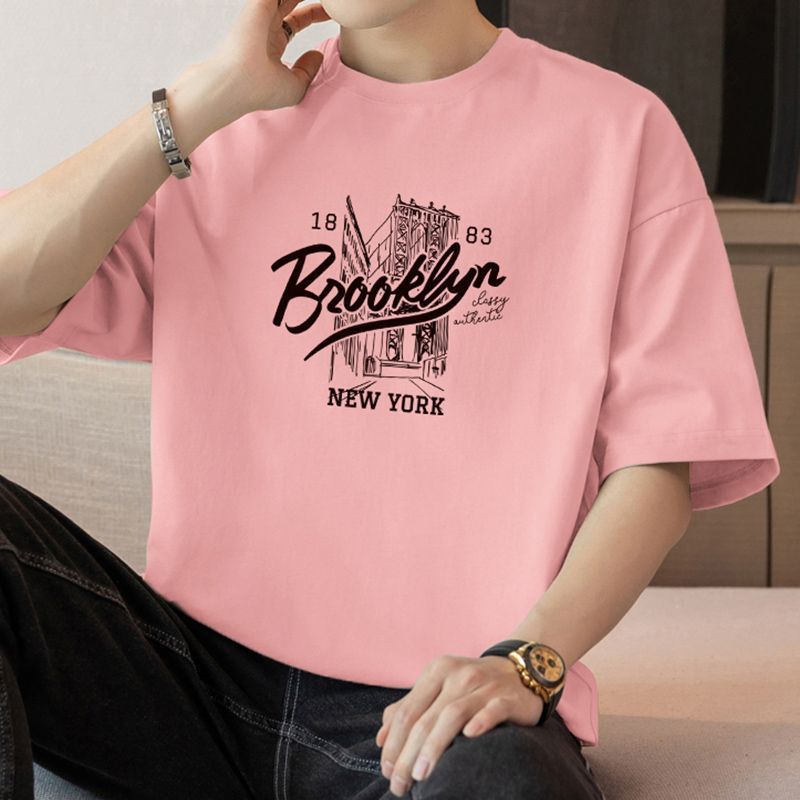 200g重ポンド純綿tシャツ男性半袖夏のトレンドゆるい丸襟上服アメリカ半袖tシャツ|undefined