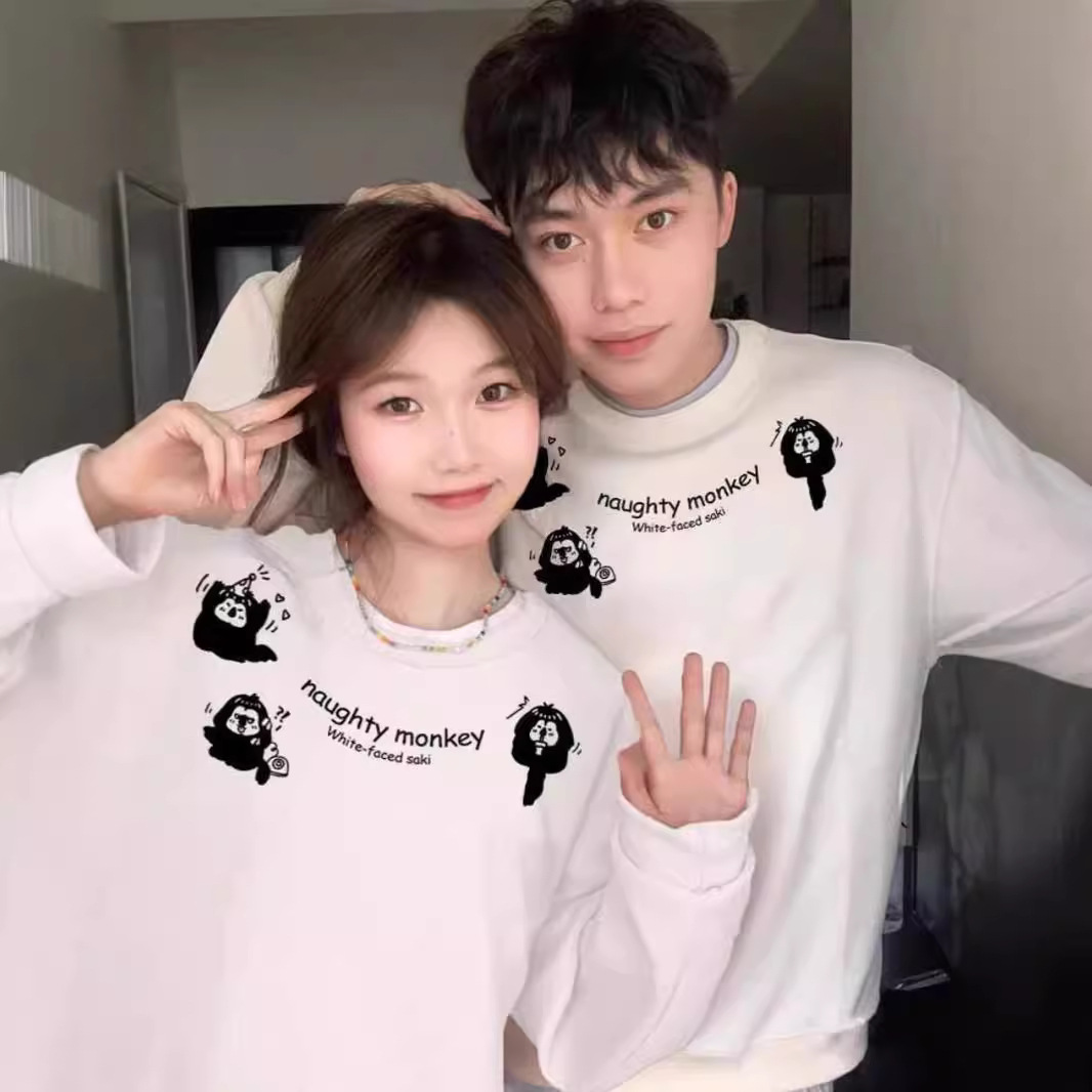 다나바타 선물 커플 가을과 겨울 2024 새로운 하이 엔드 크루 넥 세트 슈퍼 파이어 독특한 최고 트렌디