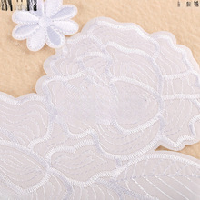 白色玫瑰花布贴 酒店床单补洞 宾馆布房修补丁带胶可缝可烫包邮