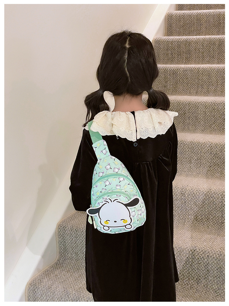 Wholesale new cross-border small-sized children's chest bags with double zippers and large capacity, cute single-shoulder bags for boys and girls in kindergartens undefined