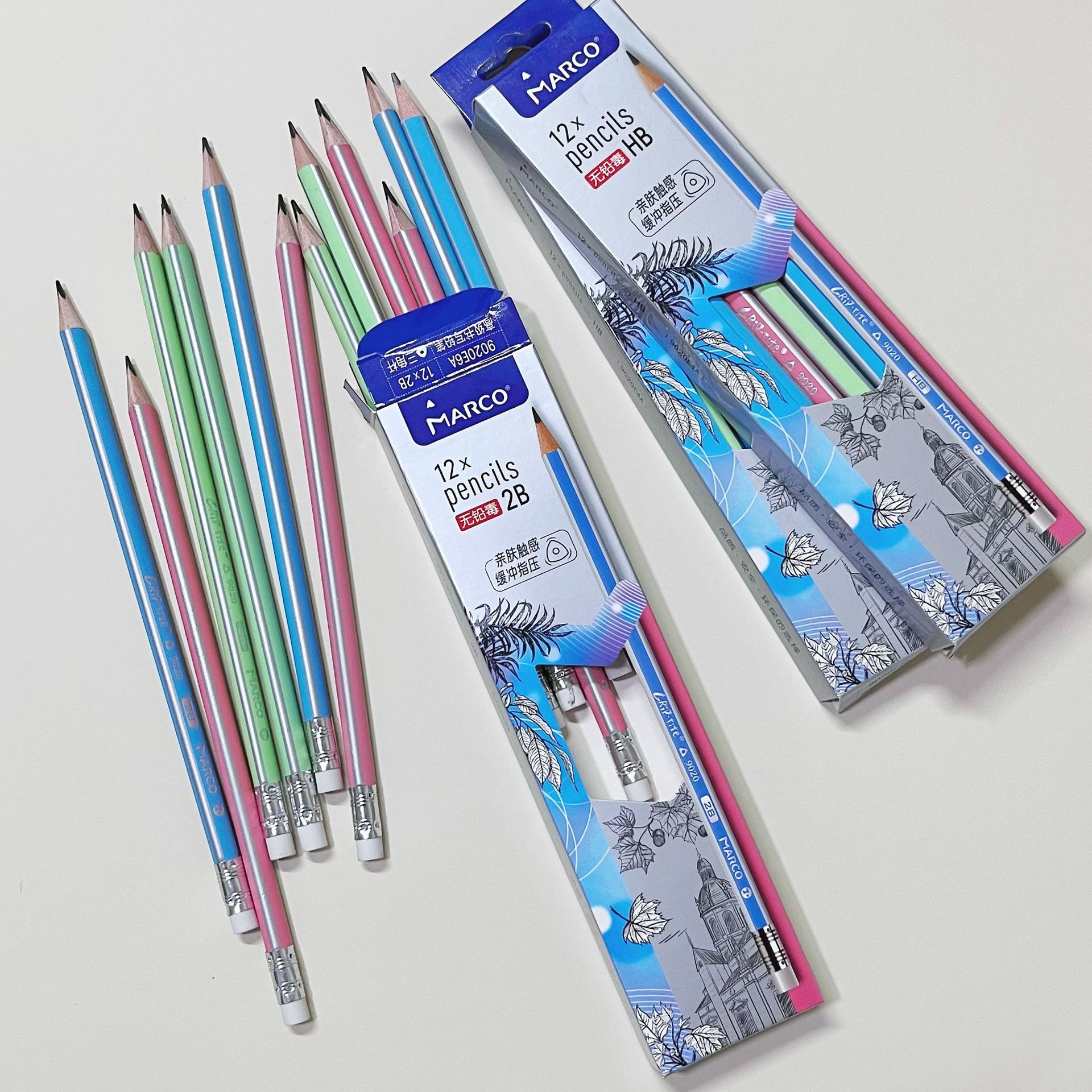 Marco estudiante lápiz de escritura 9020 triángulo corrección Grip HB Escuela Primaria estudiante niños principiante escritura