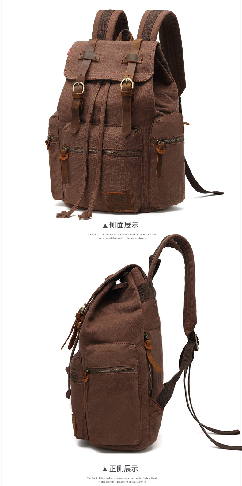 Amazon Best-Selling Vintage Double Shoulder Backpack Men's Laptop Travel Bag Trendy Fashion Unisex Backpack In Stock