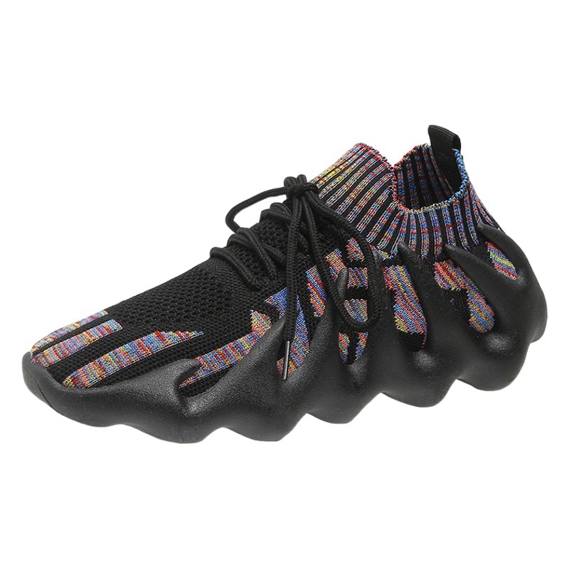 2024 nuevo estudiante de moda versátil casual deportes zapatillas de deporte suave plana antideslizante vuelo tejido transpirable malla zapatos de mujer