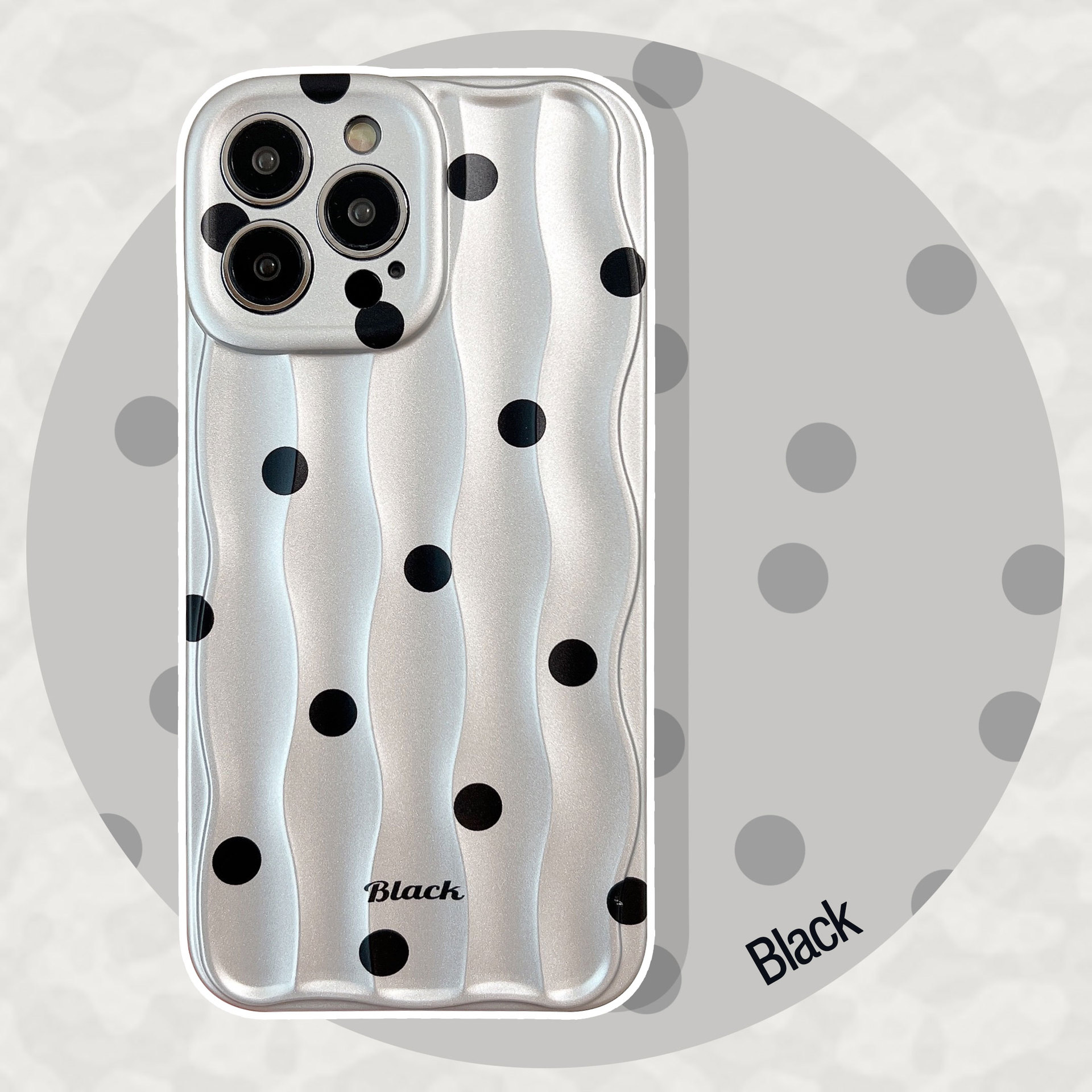 Punto de onda plateado galvanizado simple para iPhone14 patrón de onda 15ProMax Apple 12 funda para teléfono móvil 13 mujer 14PM