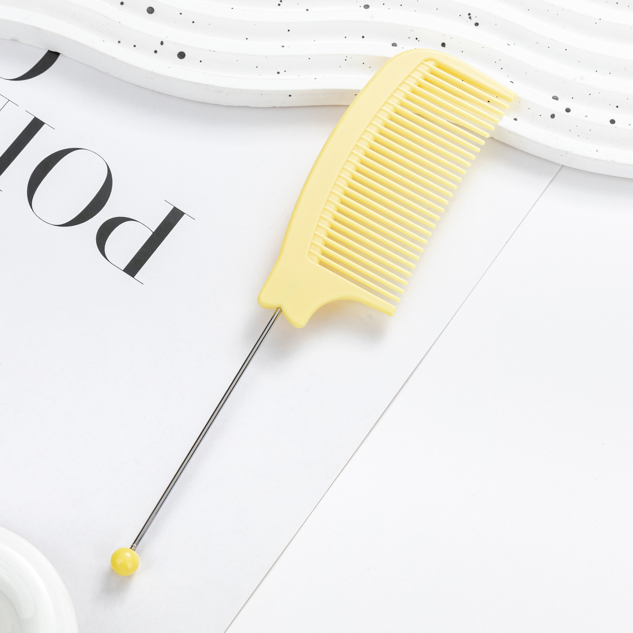 Peine con cuentas de bricolaje Peine multicolor Peine de cola puntiaguda Herramienta de peluquería Peine para el cabello Peine para el cabello Peine para el cabello Peine de plástico