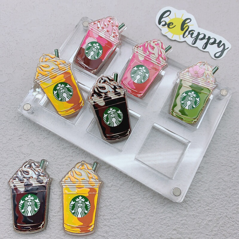 Acrylic Embossed Coffee Tag DIY Hair Rope Jewelry Accessories Mobile Phone Chain Bag Hanging Keychain Material Acrylic Embossed Coffee Tag DIY Hair Rope Jewelry Accessories Mobile Phone Chain Bag Hanging Keychain Material